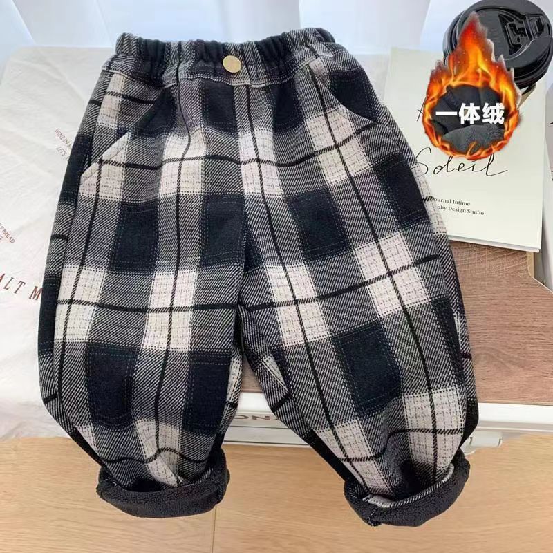 Z26010115兒童褲子秋冬2025年新寶寶加厚洋氣休閒褲加絨秋冬裝兒童運動褲