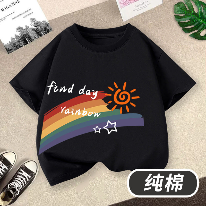 FN26052902童裝男童短袖t卹2026全新虎頭印花男孩圓領夏季純棉兒童純棉上衣