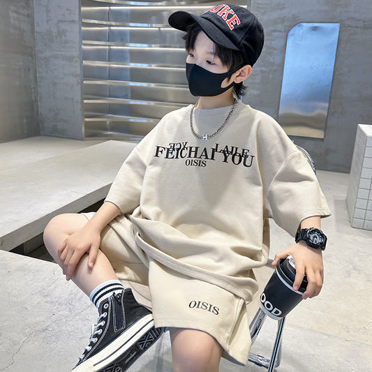 🎈精品童裝🎈FH25062706男童套裝夏季新款兒童休閒短袖兩件中大童運動裝童裝夏裝潮