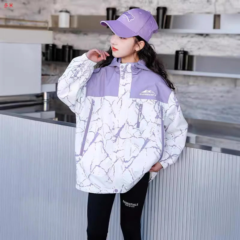 CH25110503女童洋氣外套春款兒童韓版外套上衣大童春秋運動衝鋒衣