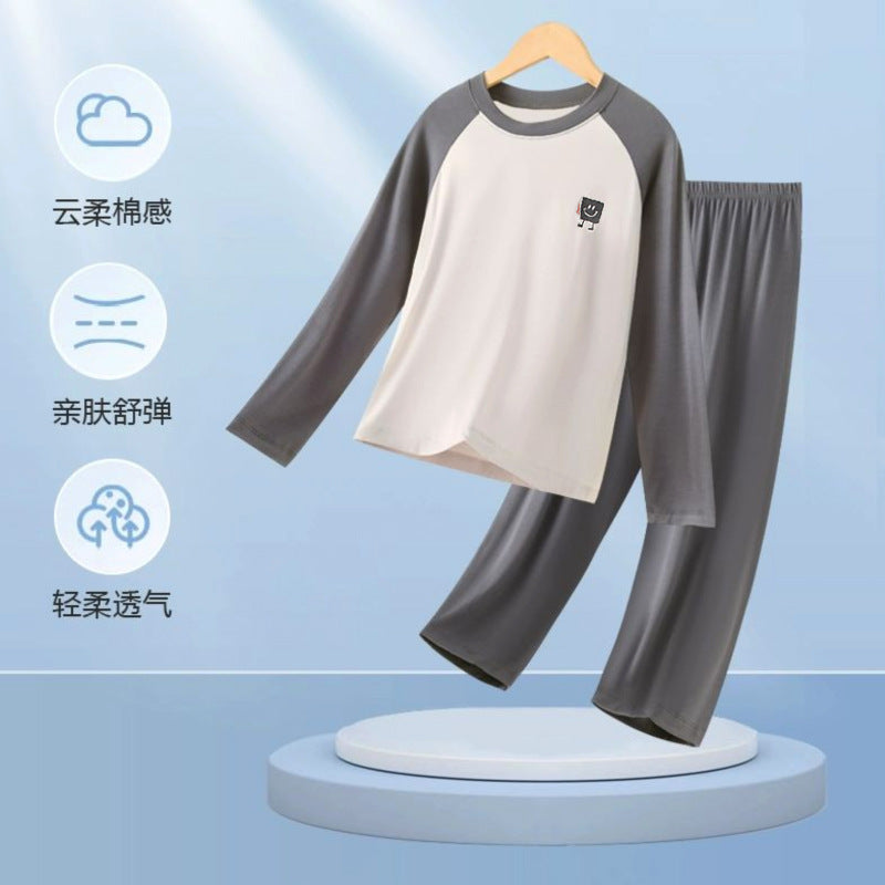 CK26050518代爾兒童睡衣男童家居服套裝寶寶空調服青少年秋衣秋褲莫女童內衣(9-12天到貨)