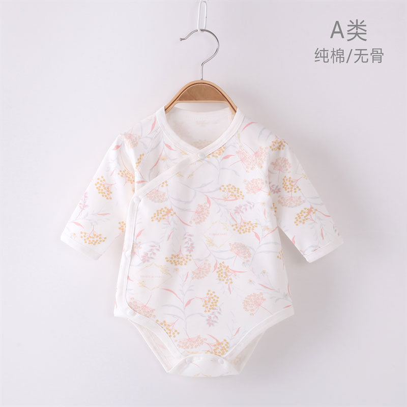 Z23101202新生兒衣服春夏季嬰兒衣服全棉a類無骨哈衣包屁衣初生寶寶爬爬衣(9-12天到貨)