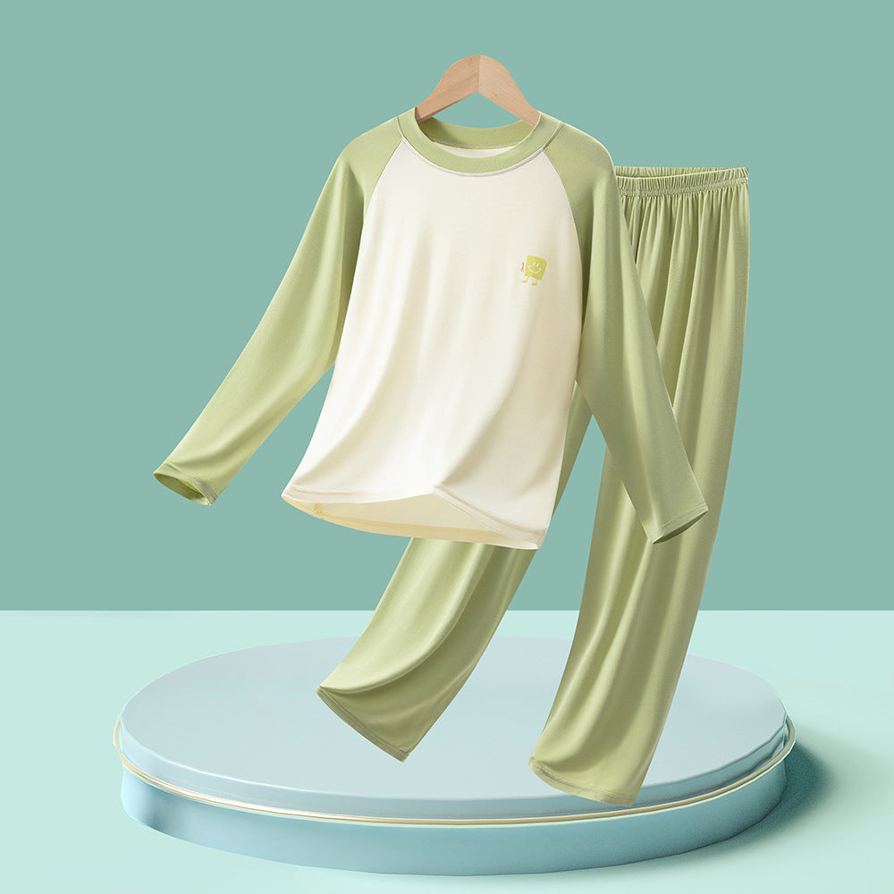 CK26050518代爾兒童睡衣男童家居服套裝寶寶空調服青少年秋衣秋褲莫女童內衣(9-12天到貨)