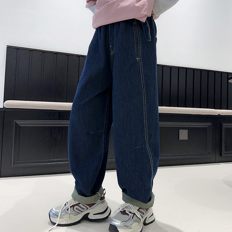 Z24110104女孩春秋2024新款大童秋季寬鬆老爹褲兒童秋款炸街褲子