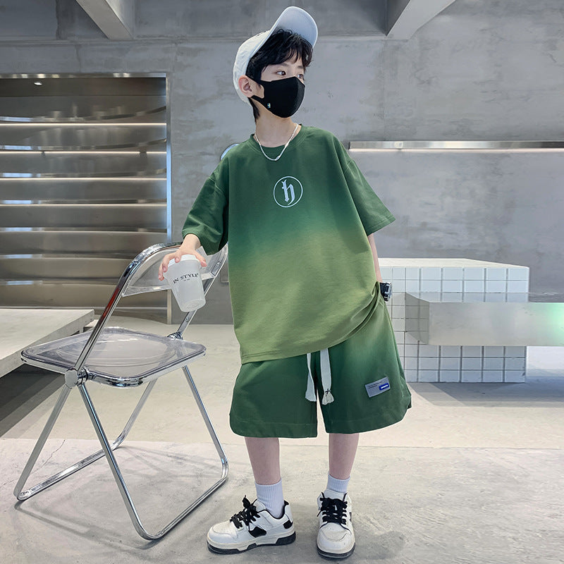 FM26042217男童夏裝套裝痞帥氣夏款時尚2026新款中大兒童裝夏季男孩運動潮酷