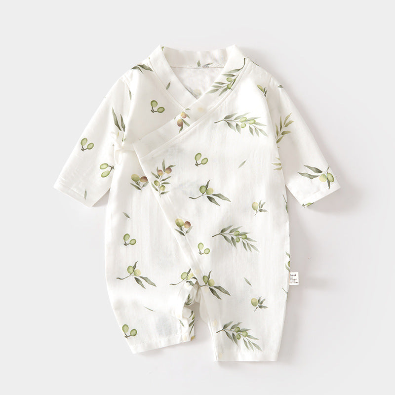 GJ26051410🎈精品質感🎈嬰兒紗布連身衣寶寶夏爬服長袖竹纖維哈衣兒童夏季空調服新生兒