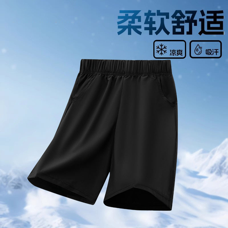 FN26052901男童快乾中褲夏季薄款網眼短褲運動中大童女孩涼感純色休閒褲