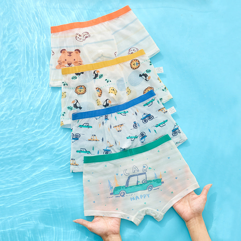 Z25040112男童莫代爾內褲冰絲兒童中大童清涼四角褲男寶小童平角短褲夏季款