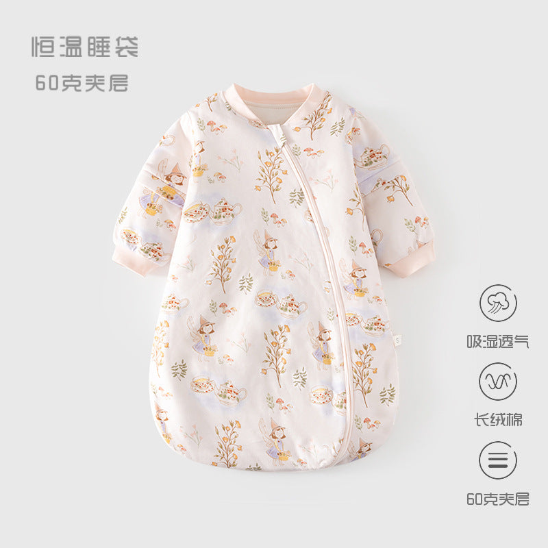 GJ25102120嬰兒恆溫睡袋春秋夾棉寶寶U型60克睡衣新生兒式多功能防踢被