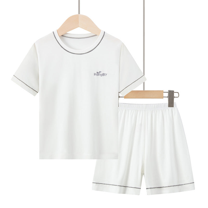 CK26050501夏季男童短袖莫代爾兒童睡衣女童親子家居服套裝中大童空調服(9-12天到貨)