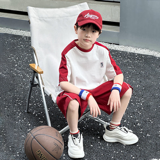 🎈精品童裝🎈FH25062712男童球服套裝夏季新款中大童裝短袖運動兩件式兒童休閒夏裝潮