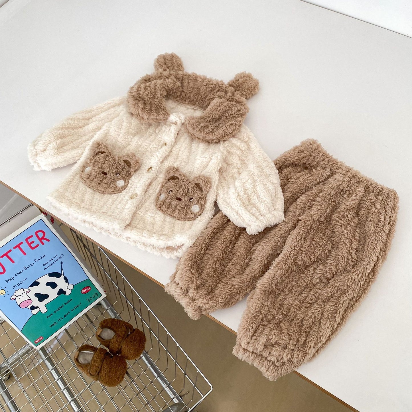 GK25121810愛新款兒童卡通睡衣套裝秋冬加絨保暖寶寶家居服開襟衫兩件套(➡️2件或2套起,廠商才有出貨)(可以混搭開頭GK商品)