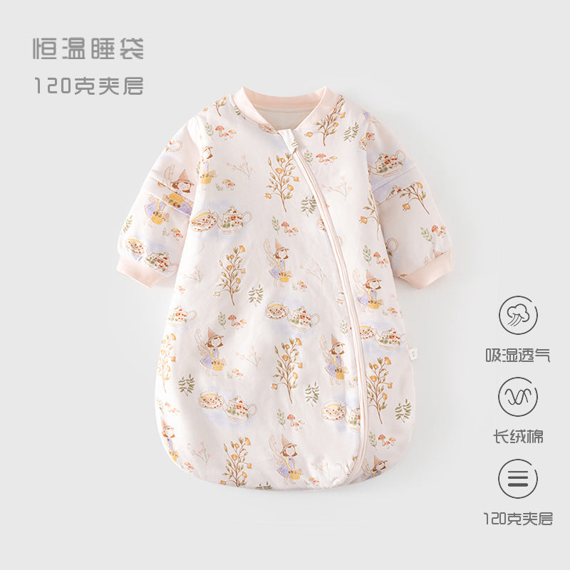 GJ25102120嬰兒恆溫睡袋春秋夾棉寶寶U型60克睡衣新生兒式多功能防踢被
