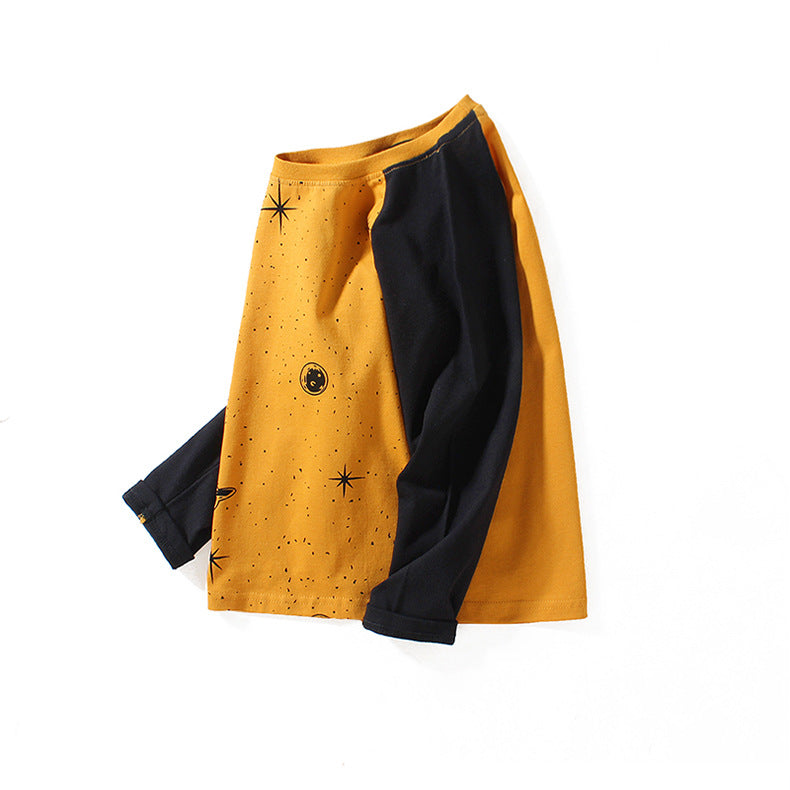 FI25101417秋季韓版童裝新款兒童長袖t恤中大童純棉上衣男童打底衫