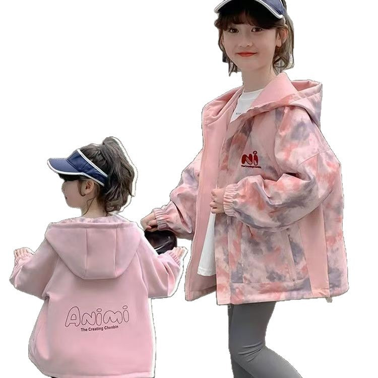 CH25110522女童加絨外套兒童兩面穿中大童衝鋒衣防風保暖上衣