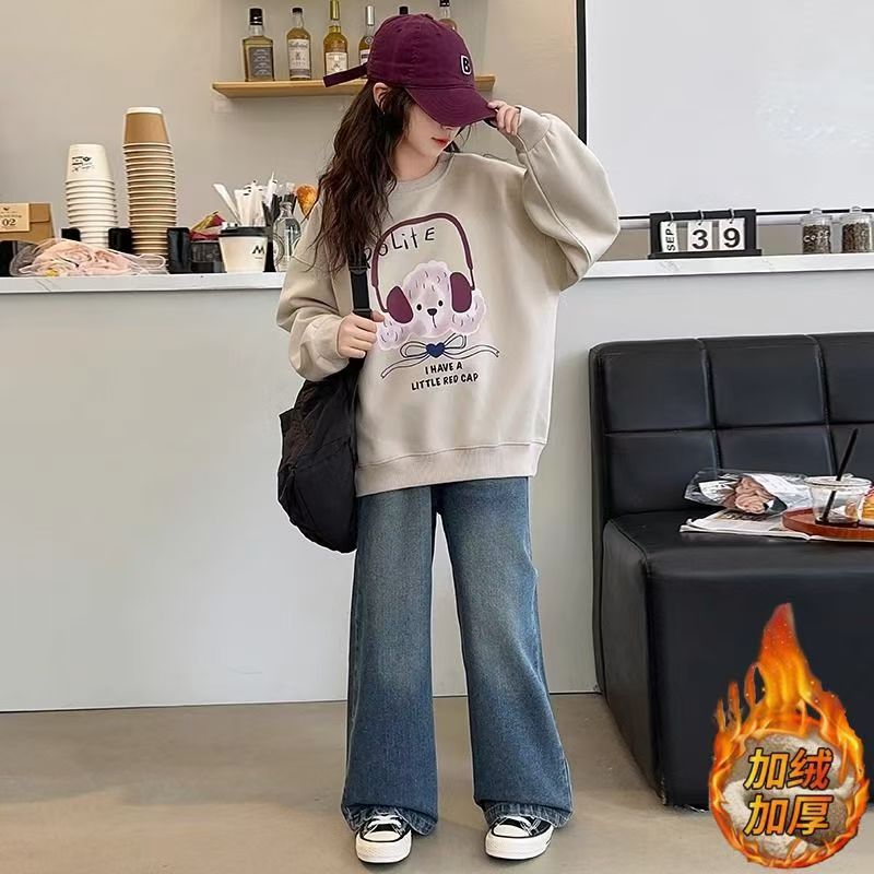 FG25112003兒童裝女童衛衣女孩秋冬季上衣冬季打底新款大童加絨加厚衛衣批發