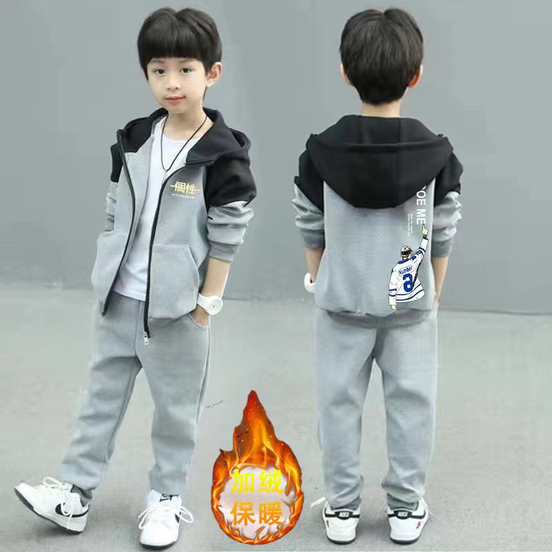 FG25112012帥氣男孩連帽休閒裙男童春秋裝運動套裝潮時尚中大童時尚兩件套