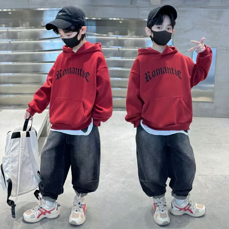 FG25112019男童衛衣秋冬款新款兒童裝男孩秋季連帽上衣大童衣服酷帥衛衣