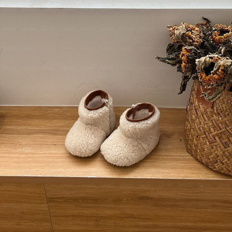 Z26010265新款女寶雪靴軟底加厚學步鞋冬季男童加絨毛毛鞋嬰兒棉鞋