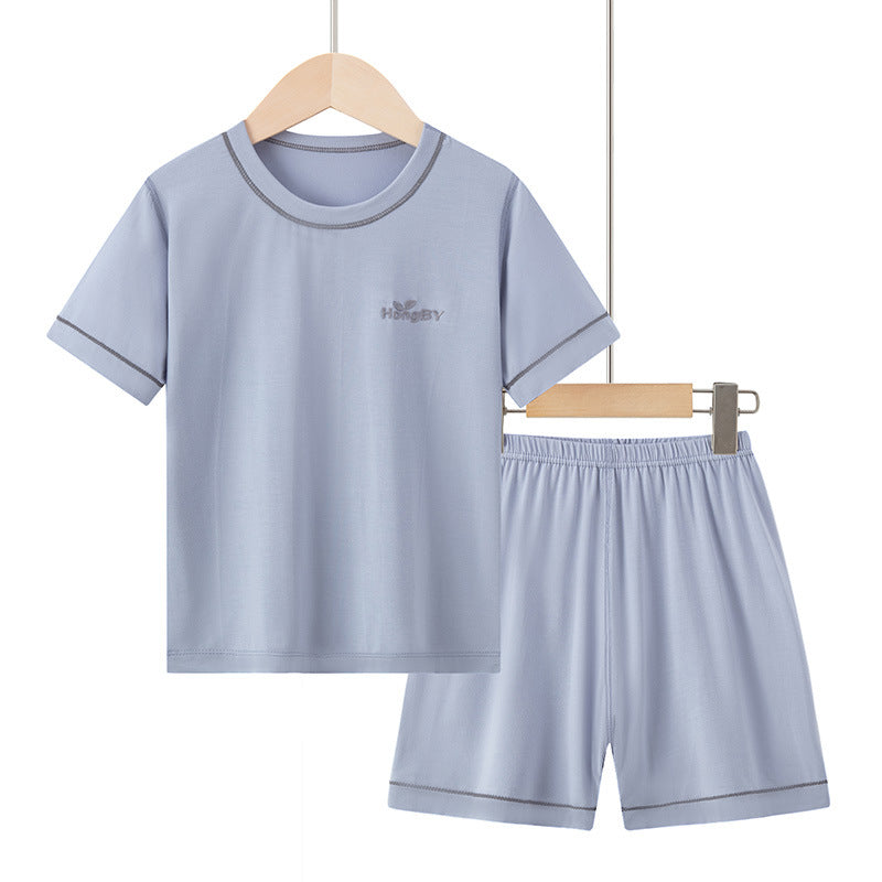 CK26050516兒童睡衣莫代爾男童長袖長褲夏季中大童家居服親子裝女童空調服(9-12天到貨)
