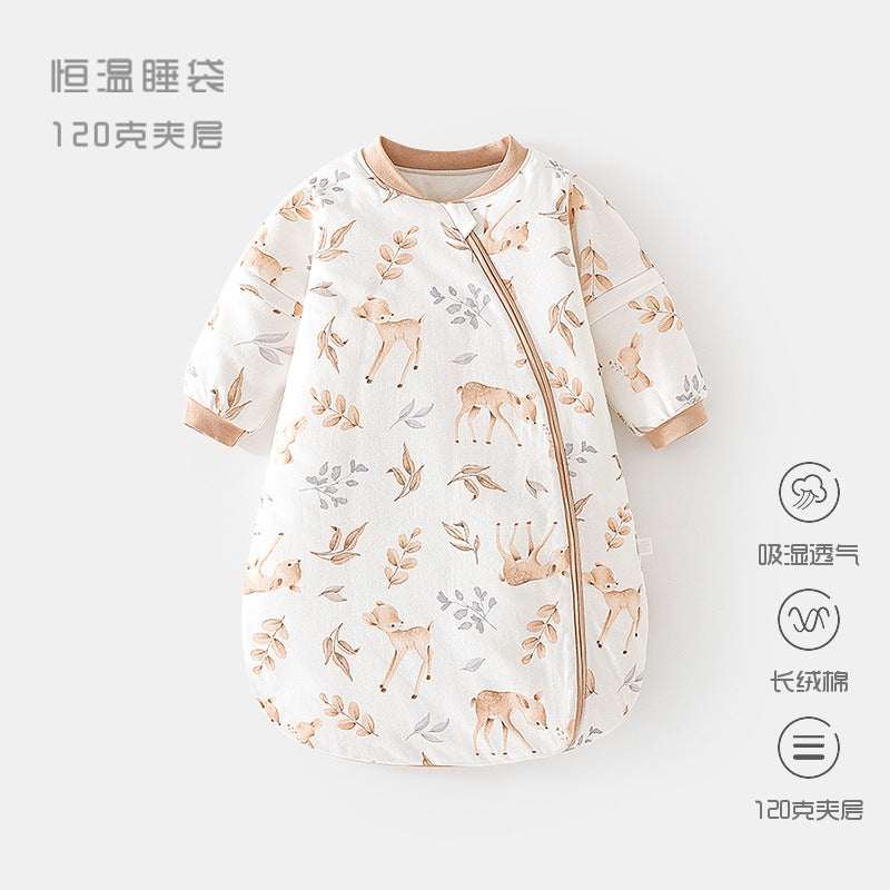 GJ25102120嬰兒恆溫睡袋春秋夾棉寶寶U型60克睡衣新生兒式多功能防踢被