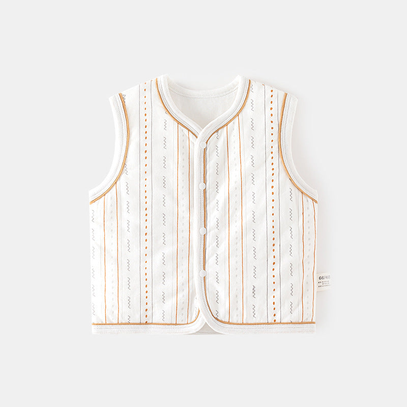 GJ25102111嬰兒護肚背心秋冬季嬰兒夾棉馬甲兒童坎肩馬夾新生兒純棉保暖上衣