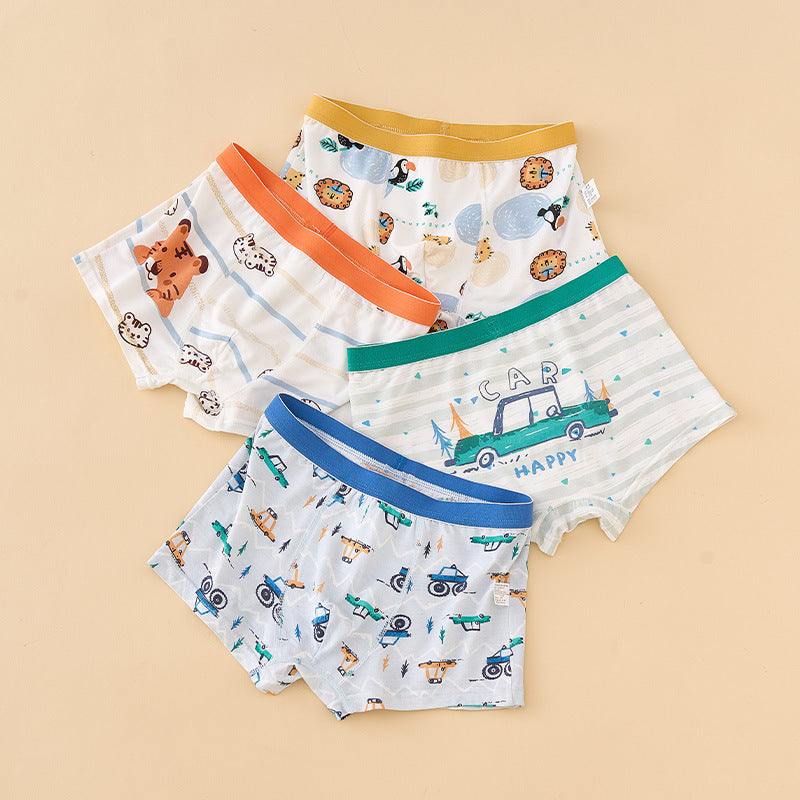 Z25040113男童莫代爾內褲冰絲兒童中大童輕薄四角褲男寶小童夏季薄款平角褲