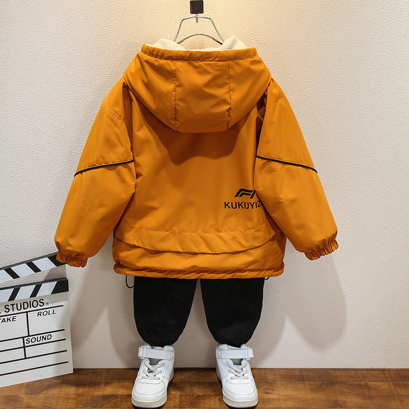 CH25110517男童秋季裙加絨中大童兩面套衣春秋風衣雙面穿衝鋒衣