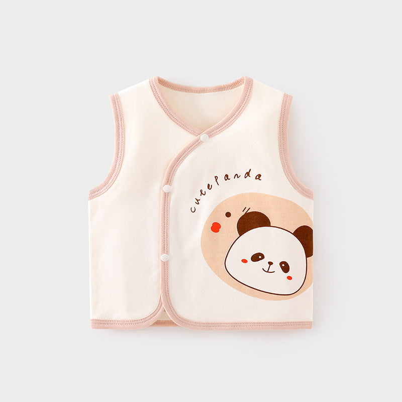 GJ25102114嬰兒護肚背心秋冬季寶寶雙層馬甲兒童坎肩馬夾新生兒純棉保暖上衣