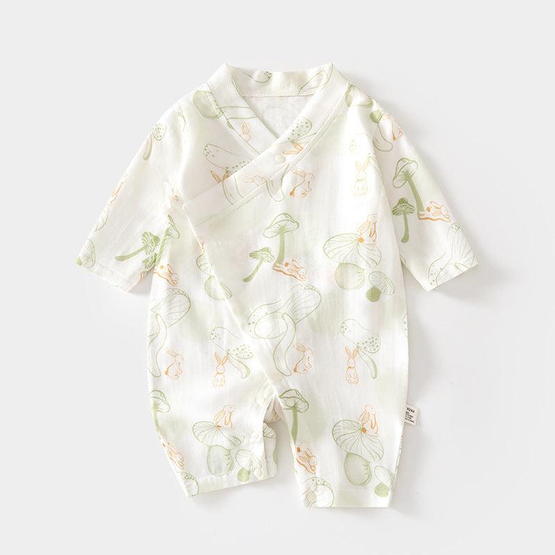 GJ26051410🎈精品質感🎈嬰兒紗布連身衣寶寶夏爬服長袖竹纖維哈衣兒童夏季空調服新生兒