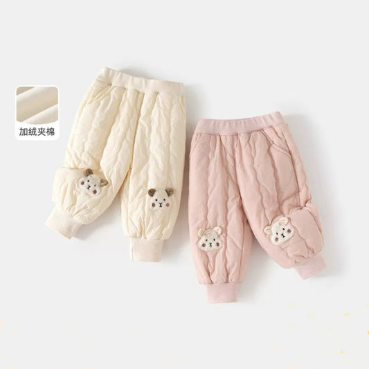 GL25122504女童褲寶寶加絨夾棉運動衛褲冬裝2025新款兒童洋氣保暖棉褲冬季