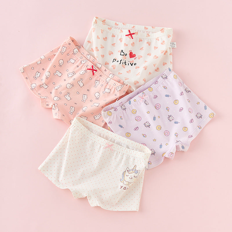 Z25040115兒童內褲純棉a類棉6-12歲女童短褲夏薄女孩小童平角褲不夾屁屁