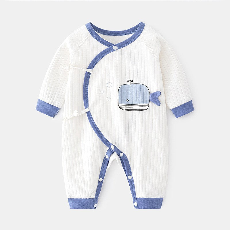 GJ25102116新生兒連身衣嬰兒無骨哈衣春秋純棉初生及尚服爬服男女嬰兒內衣