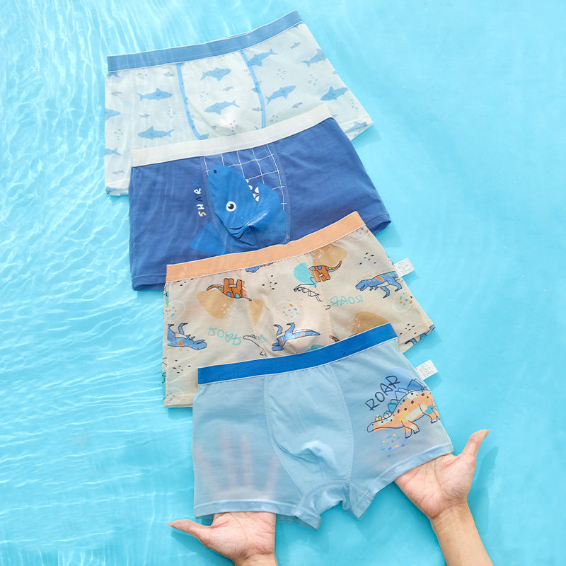 Z25040112男童莫代爾內褲冰絲兒童中大童清涼四角褲男寶小童平角短褲夏季款