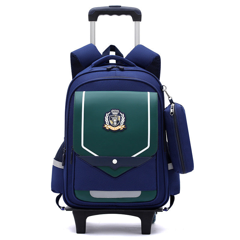 Z25022311兒童拉桿書包小學生防水女男拉桿式拖拉爬樓一二三到六年級大容量