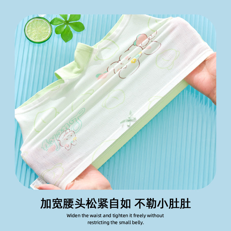 Z25040122女童內褲兒童a類冰絲網眼涼感適氣女生女孩寶寶夏日薄款平角褲