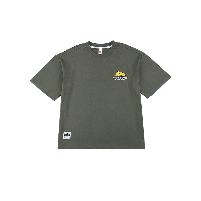 FK26032008男童短袖t卹2026夏季新款兒童山系戶外露營風印花短袖中大童上衣(FK開頭~需混搭3件~廠商才有出貨哦)(品質很好,請放心購買)