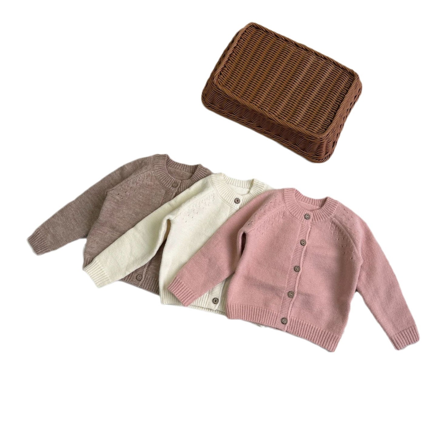 GB25111316韓版ins嬰幼兒裝時尚休閒毛衣外套寶寶圓領含羊毛針織開襟衫秋冬裝