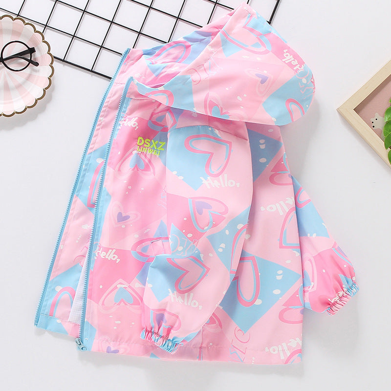 CH25110516女童裙子秋裝兒童中大童衝鋒衣小女孩秋裝外套時尚風衣