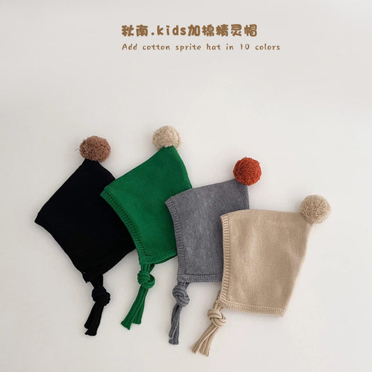 Z26010239秋季韓國兒童帽子冬季新款洋氣針織男童女童寶寶護耳帽批發