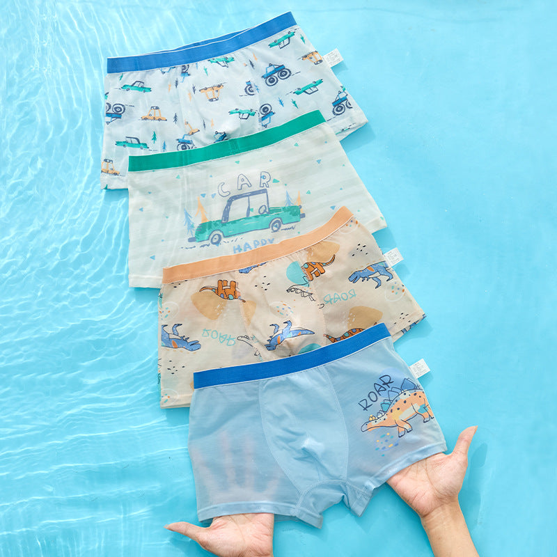 Z25040112男童莫代爾內褲冰絲兒童中大童清涼四角褲男寶小童平角短褲夏季款