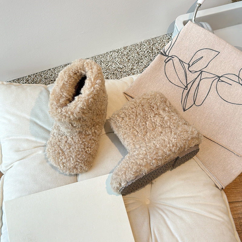 Z26010260兒童棉鞋寶寶保暖鞋女童毛毛鞋冬季保暖加絨