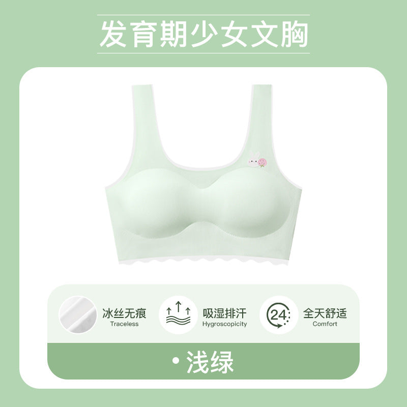 Z23122301無痕期青春期少女內衣無鋼圈防凸點可感知罩杯超薄胸罩學生青春期(3件起批)