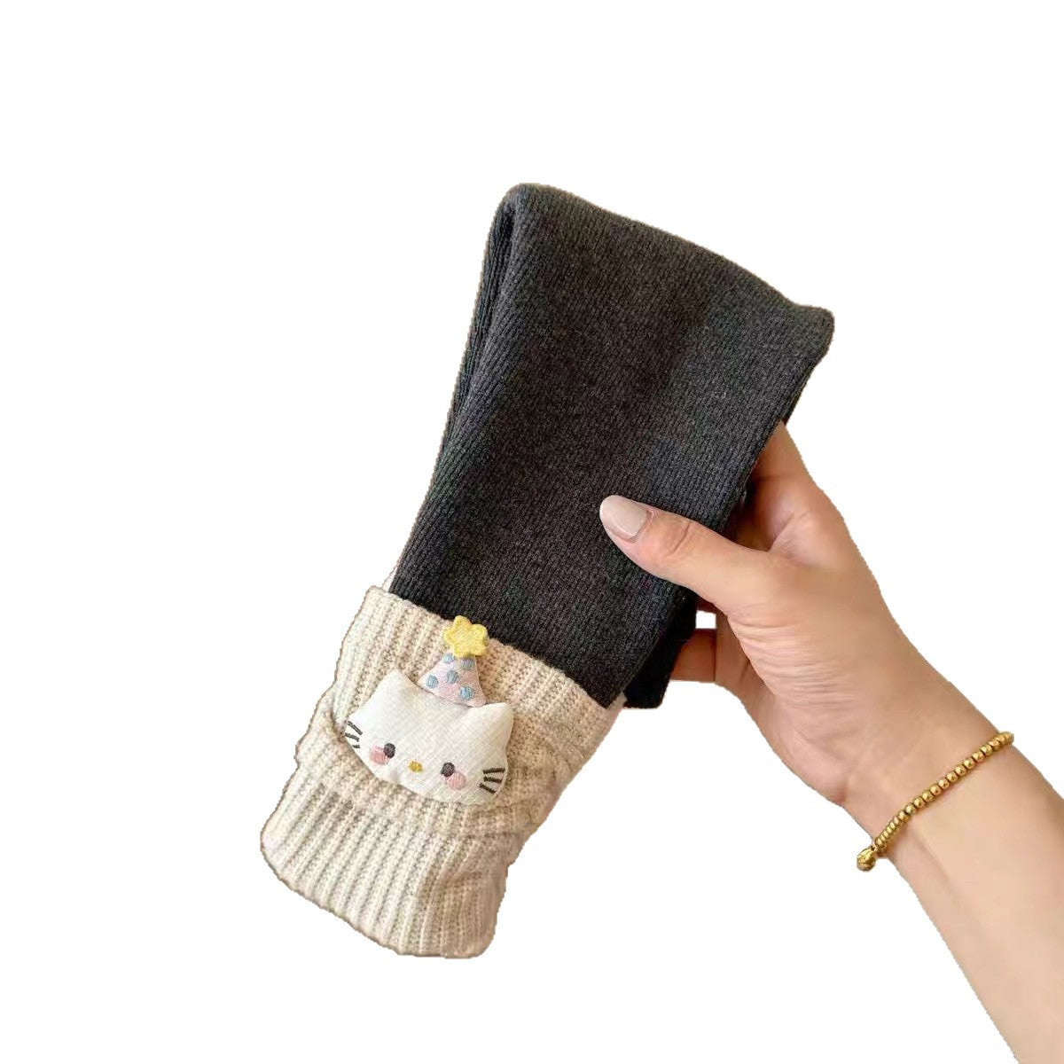 GL25122510女童加絨加厚緊身褲冬裝純棉女寶寶一體絨保暖褲兒童外穿長褲潮