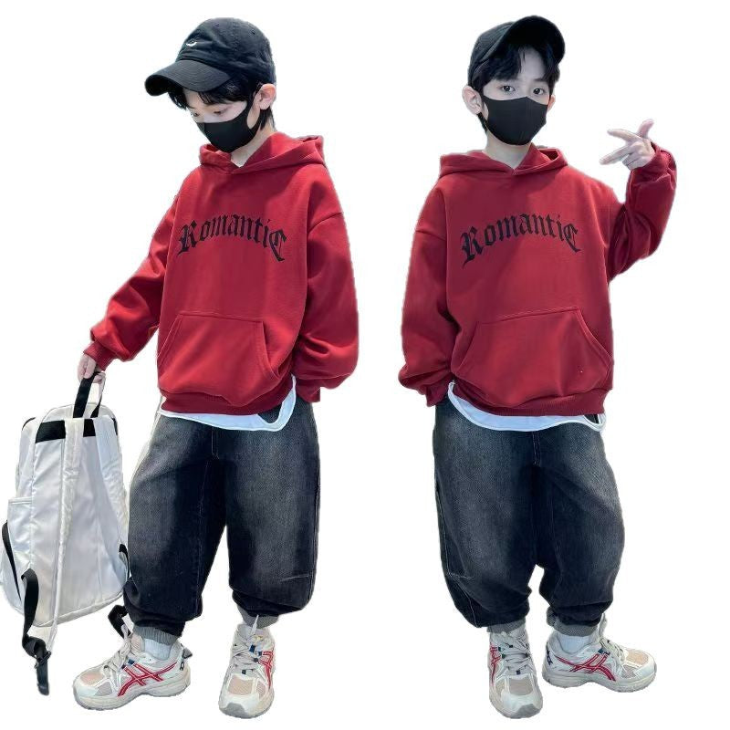 FG25112019男童衛衣秋冬款新款兒童裝男孩秋季連帽上衣大童衣服酷帥衛衣