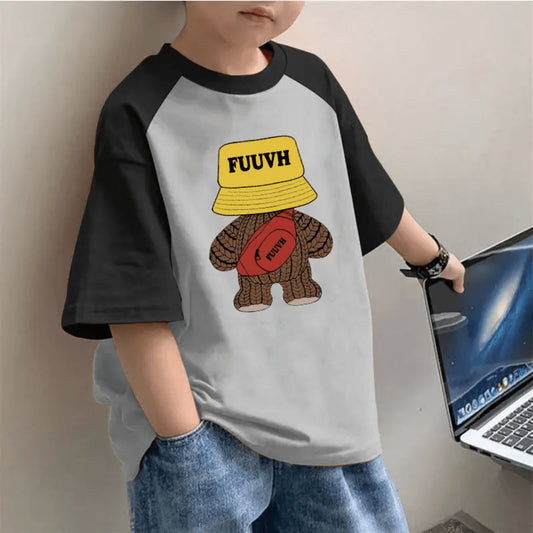 CE26022605 100%棉襯衫男童夏裝短袖T時尚夏季兒童打底衫男孩純棉上衣洋氣童裝