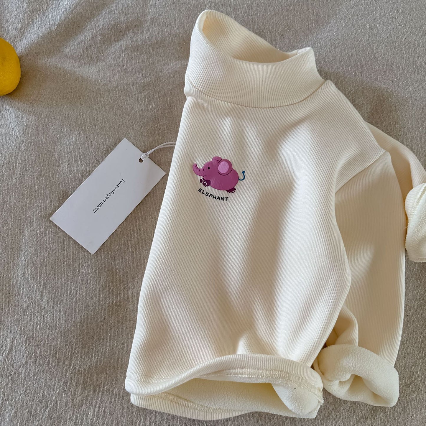 CA25112710兒童加絨打底衫秋冬新款男童長袖T恤卡通小熊半高領寶寶保暖潮