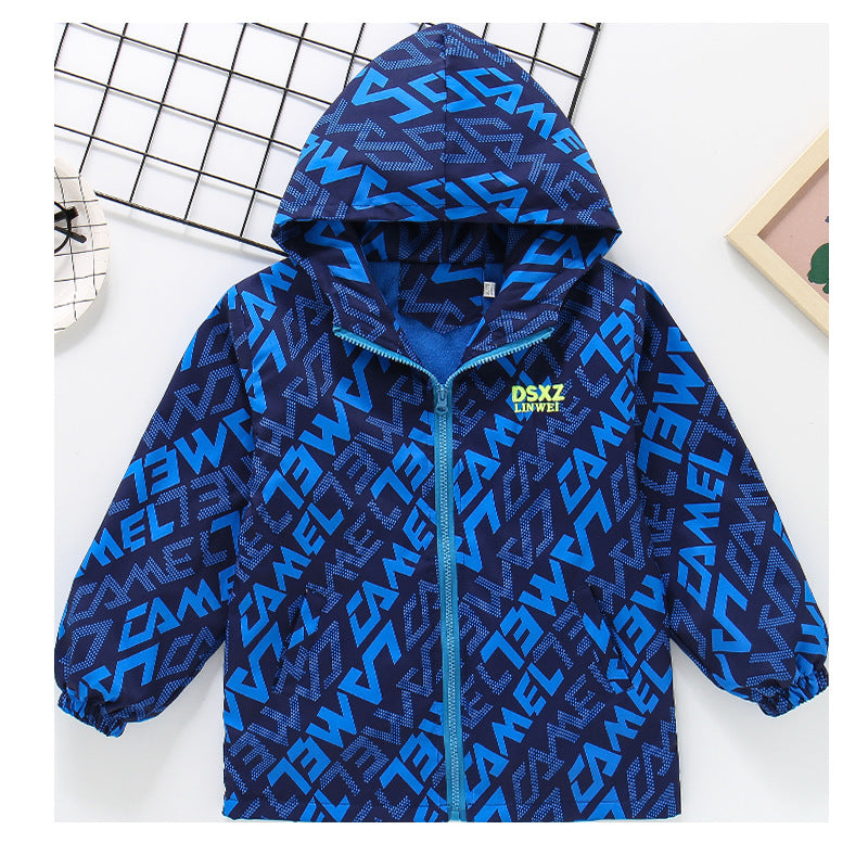 CH25110501兒童裝男童秋裝新款春季秋季外套加絨加厚衝鋒衣春秋冬款