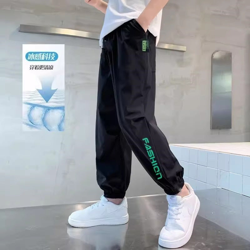 CK26050522男童防蚊褲夏季薄款款兒童冰絲運動長褲中大童男孩夏裝褲子(9-12天到貨)