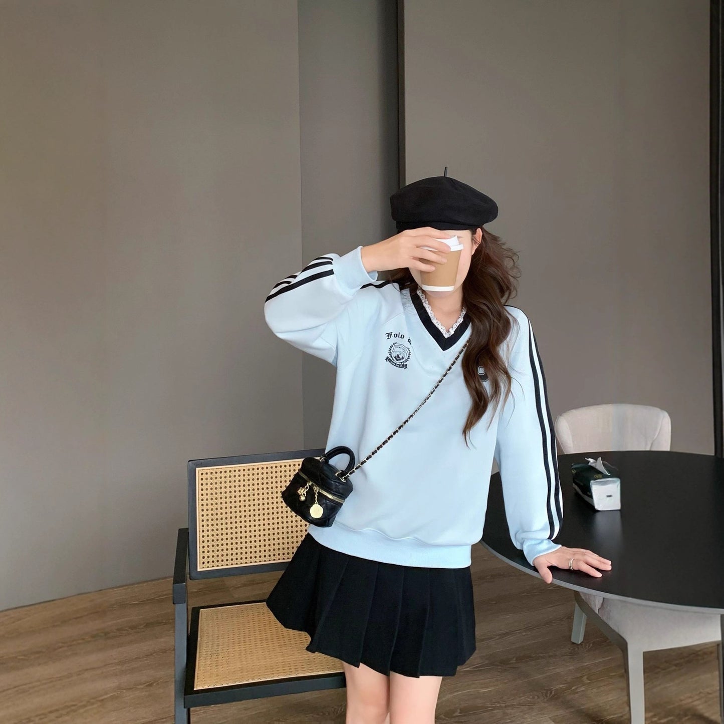 L25120414親子裝衛衣秋冬藍色母女裝洋氣寶寶週歲拍照一家三四口寶寶母子裝